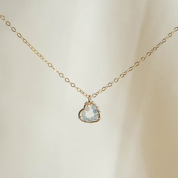 Heart Aquamarine Necklace