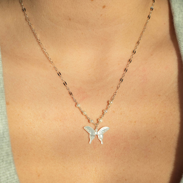 Butterfly Necklace 18" SS