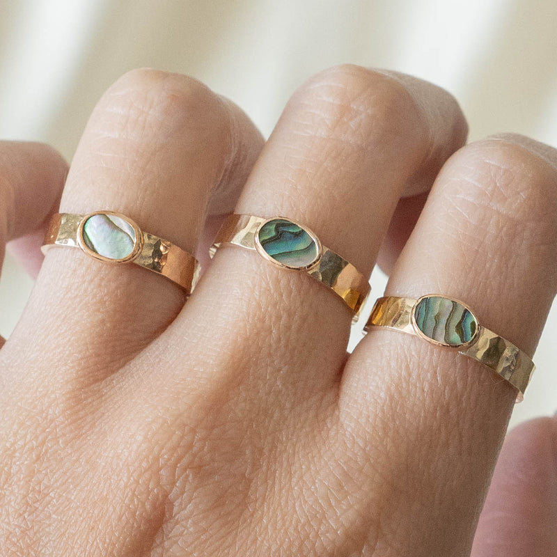 Abalone Shell Textured Band