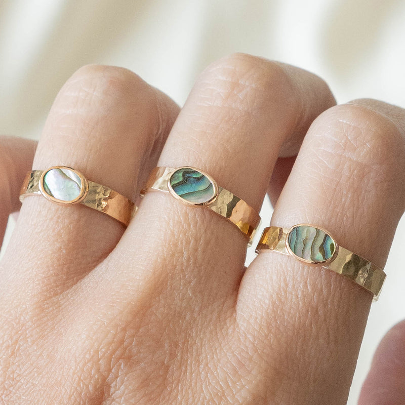 Abalone Shell Textured Band
