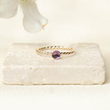 Amethyst Twist Ring