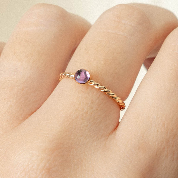 Amethyst Twist Ring