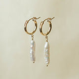 Biwa Pearl Hoops