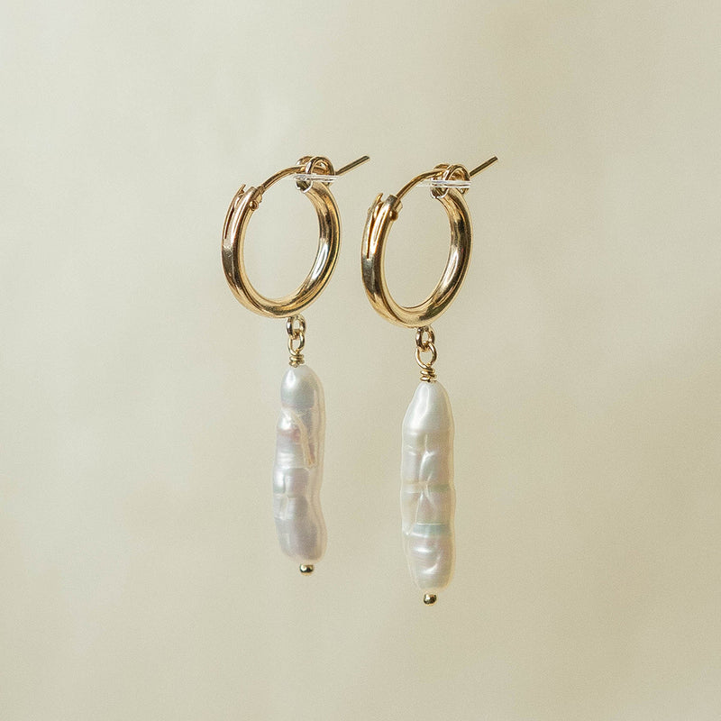 Biwa Pearl Hoops