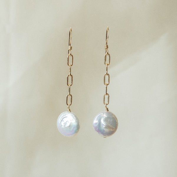 Coin Pearl Earrings