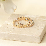 Thick Flat Beaded Ring