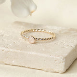 Moonstone Twist Ring