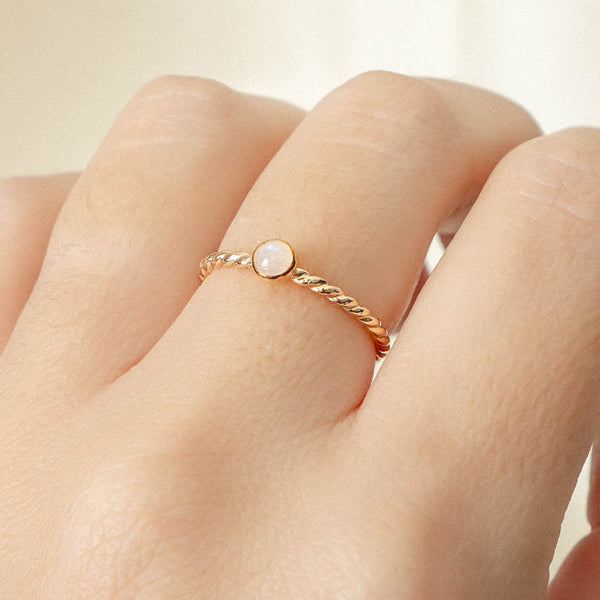 Moonstone Twist Ring