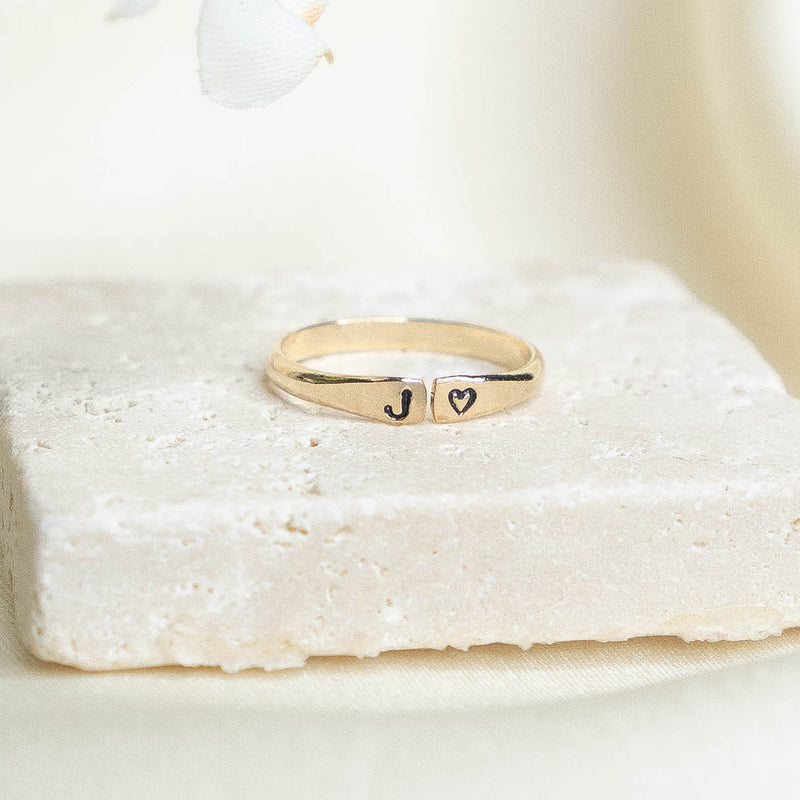 ND Initials Ring - Buy Certified Gold & Diamond Rings Online | KuberBox.com  - KuberBox.com