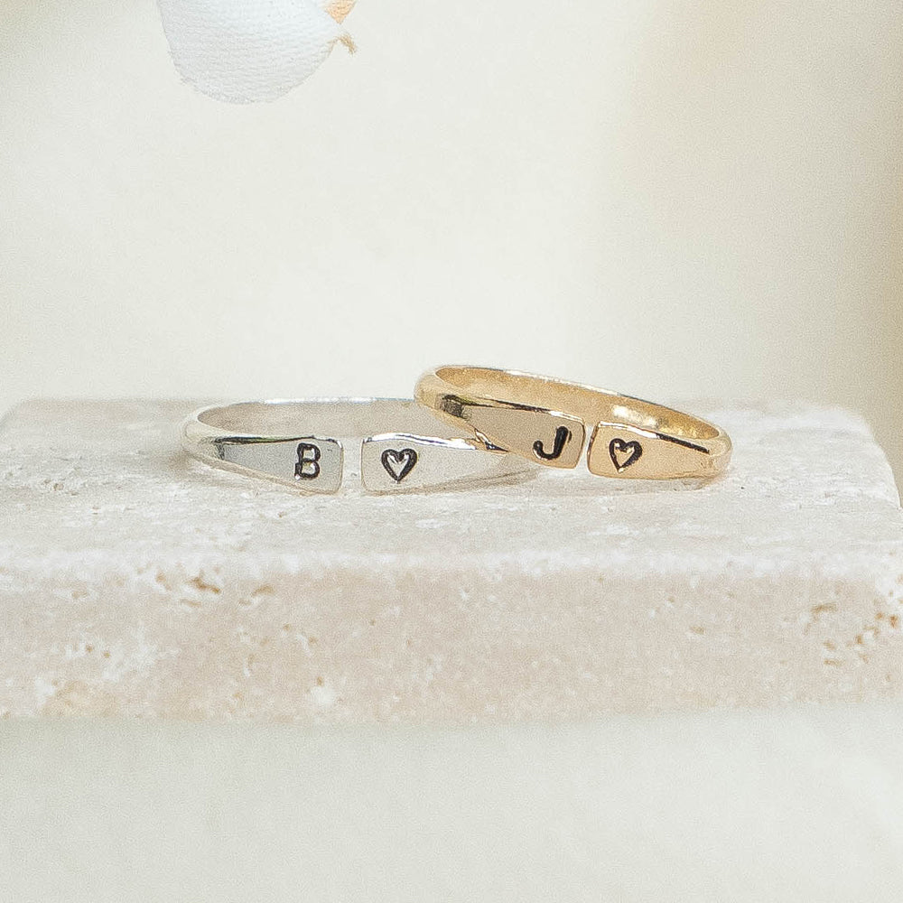 Open Initial Ring – Aja Jewelry