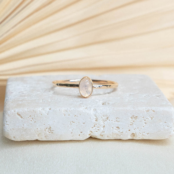 Oval Moonstone Stacking Ring