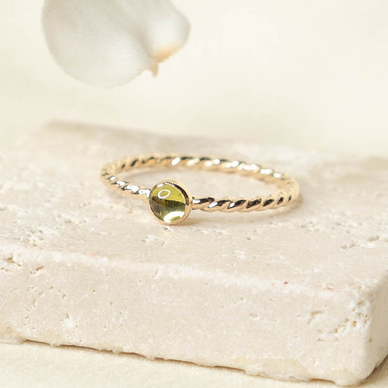 Peridot Twist Ring