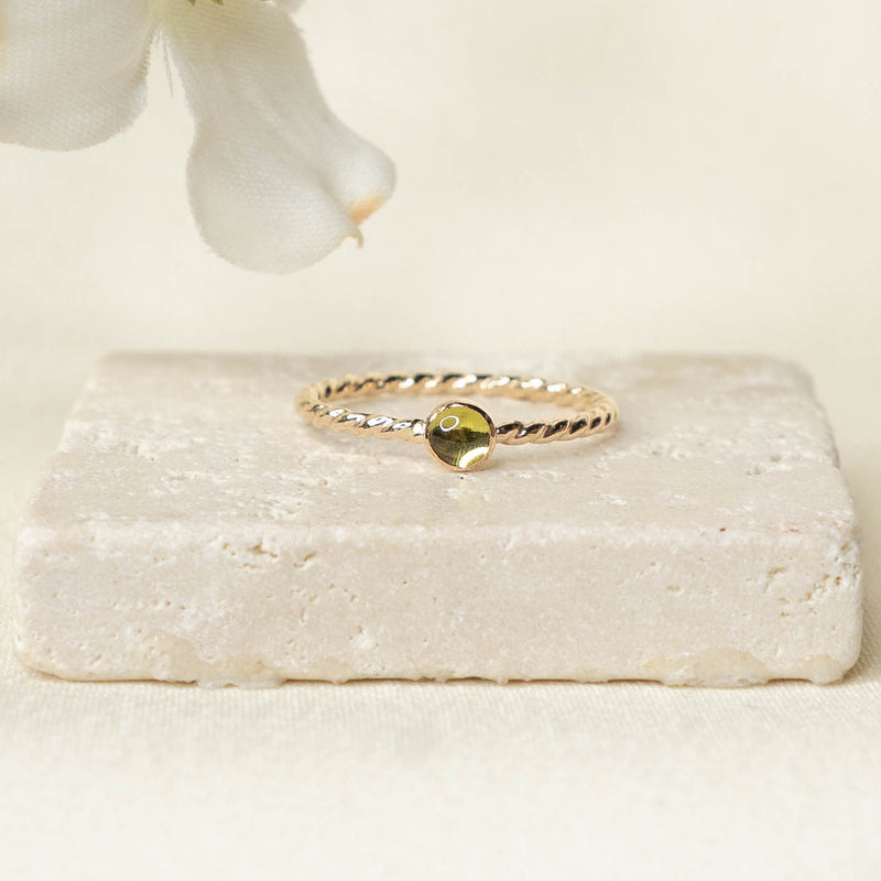 Peridot Twist Ring