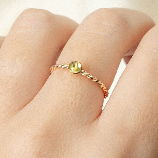 Peridot Twist Ring