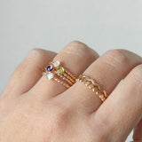 Thick Flat Beaded Ring