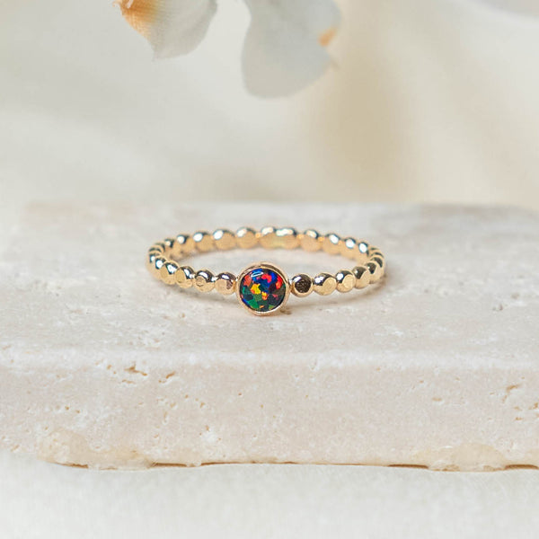 Black Opal Glimmer Ring