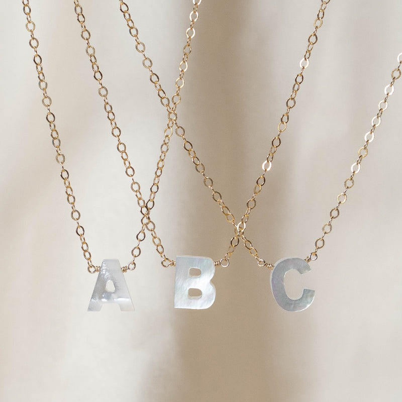 E.B.belle Minimalist Mother of Pearl Shell Stainless Steel Tarnish Free Initial  Necklace Gold Plated Letter Necklace for Women - AliExpress